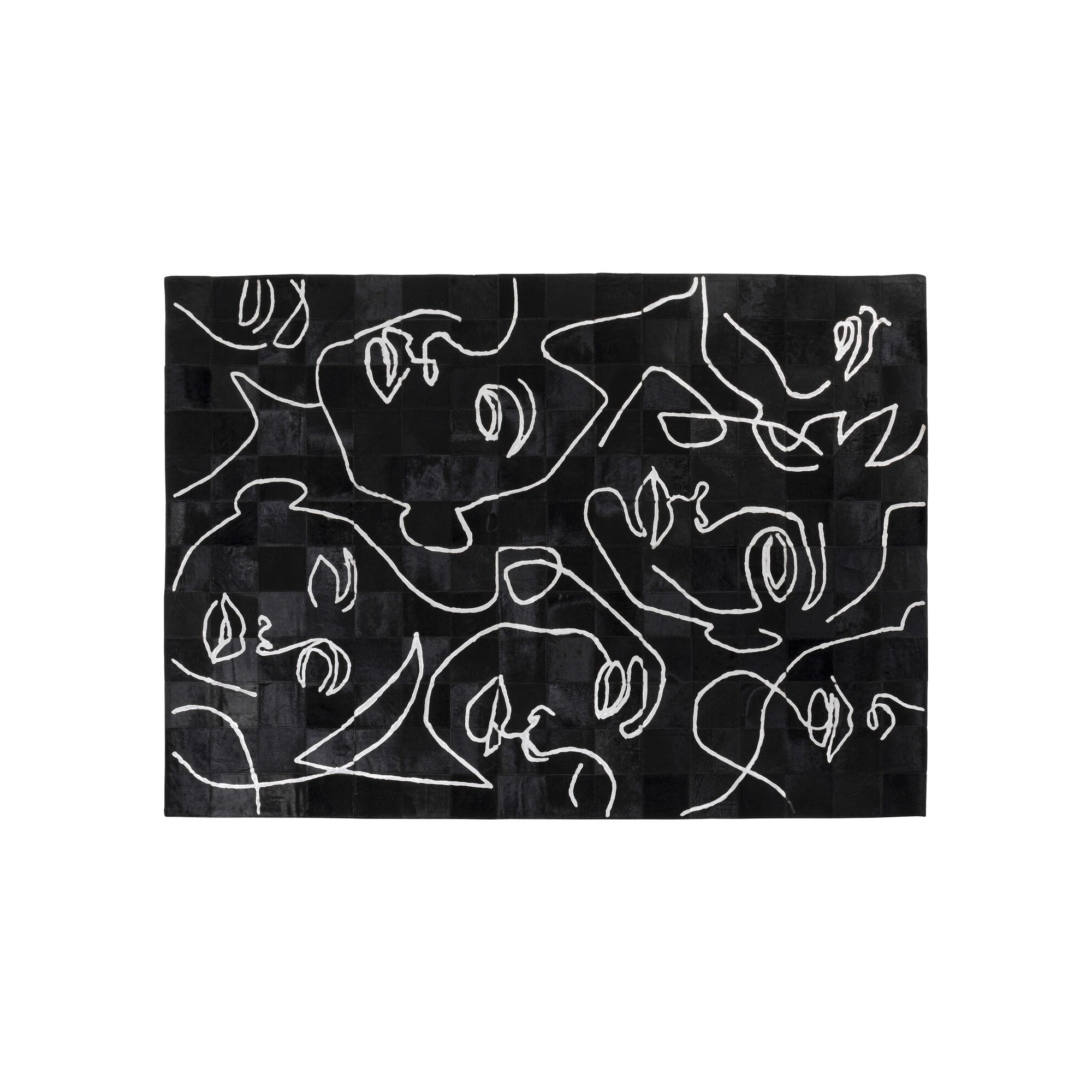 Tapis visages noir 240x170cm Kare Design