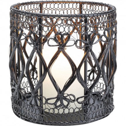 Tealight Holder Hayat black 15cm Kare Design