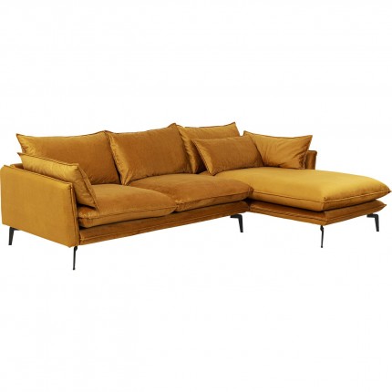 Corner Sofa Monza right velvet ocher Kare Design