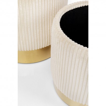 Stool trunk Plush cream (2/Set) Kare Design