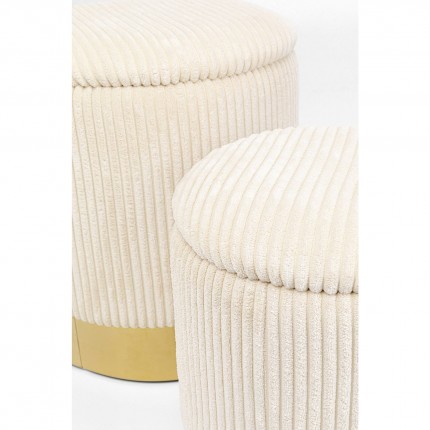 Stool trunk Plush cream (2/Set) Kare Design