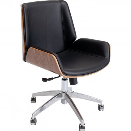 Chaise de bureau pivotante Rouven noire Kare Design