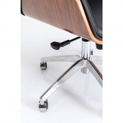 Chaise de bureau pivotante Rouven noire Kare Design