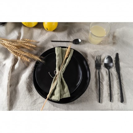 Plate Organic Black Ø20cm (4/Set) Kare Design