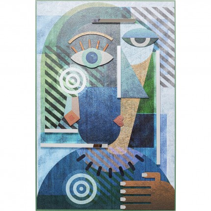 Framed Picture Geometric Bust Blue 100x150cm Kare Design