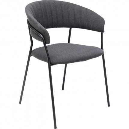 Chair with armrests Belle anthracite Kare Design