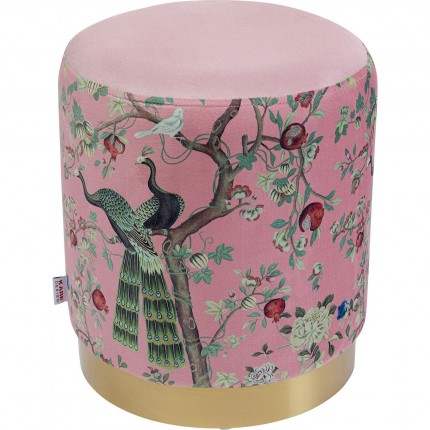 Stool Cherry Peacock Rose Brass Kare Design