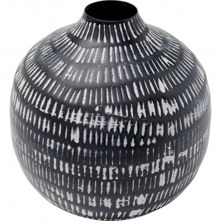 Vase Madalin black and white 24cm Kare Design