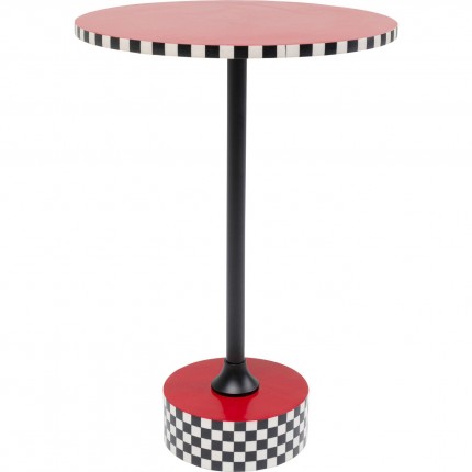 Side Table Domero Checkers red Ø40cm Kare Design