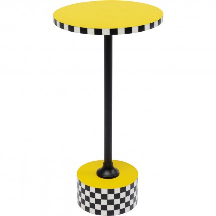 Side Table Domero Checkers yellow Ø25cm Kare Design