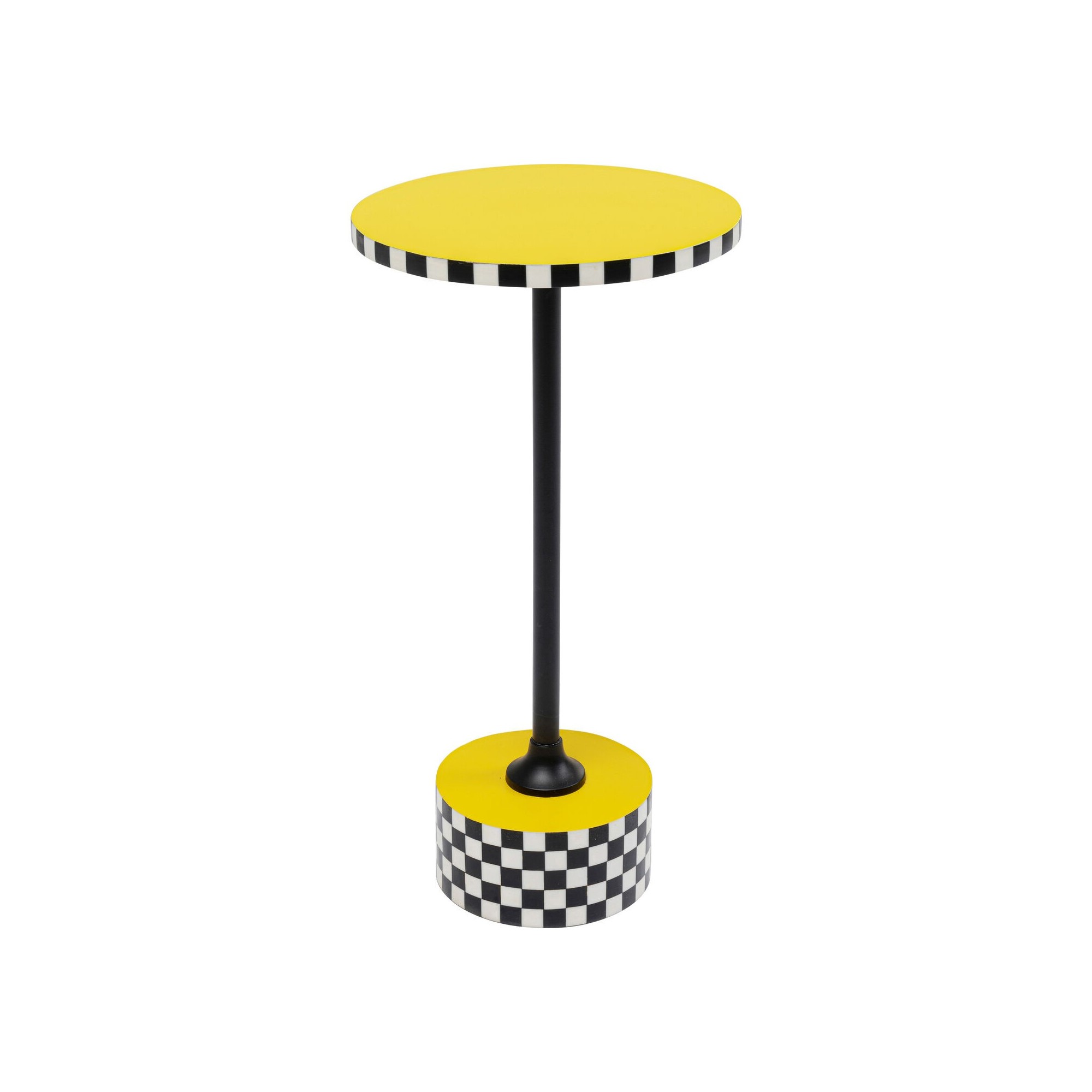 Table d appoint Domero Checkers jaune Ø25cm