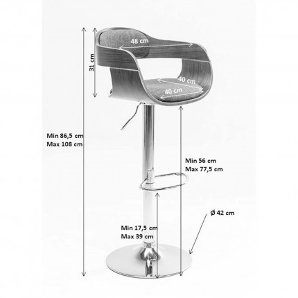 Bar Stool Monaco Schoko Kare Design