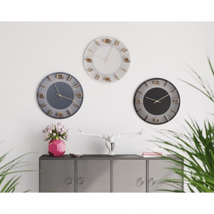 Wall Clock Leonardo White/Gold Kare Design