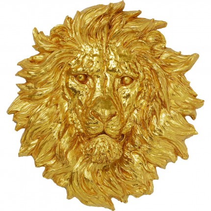 Wall Decoration Lion Head gold Kare Design