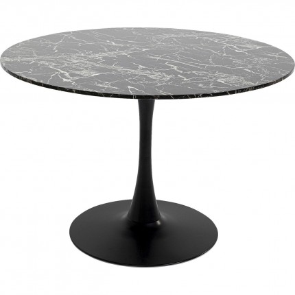 Table Schickeria Ø110cm marbleprint black Kare Design