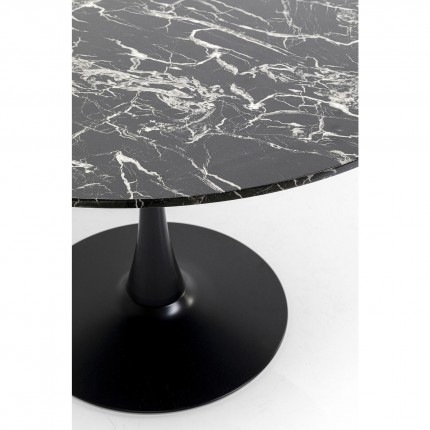 Table Schickeria Ø110cm marbleprint black Kare Design