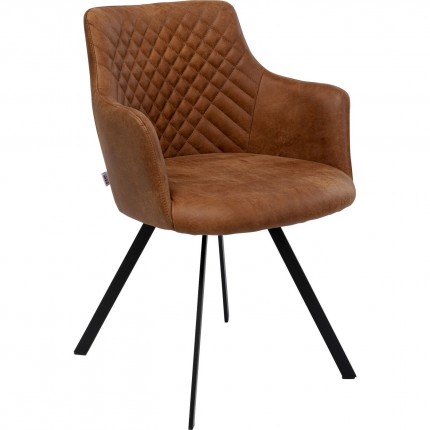 Swivel chair with armrests Coco brown Kare Design