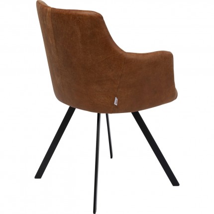 Swivel chair with armrests Coco brown Kare Design