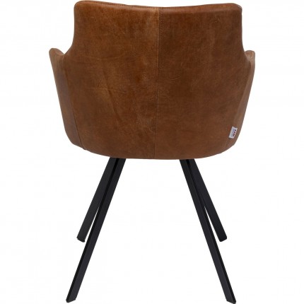 Swivel chair with armrests Coco brown Kare Design