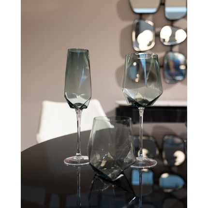 Wine Glass Diamond Smoke (4/Set) Kare Design