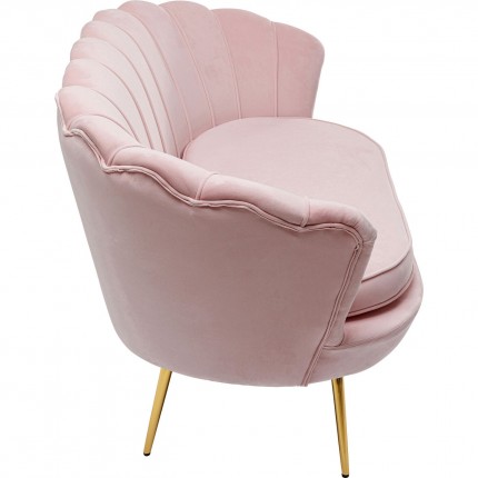 Sofa Water Lily 2-Seater pink velvet and gold Kare Design