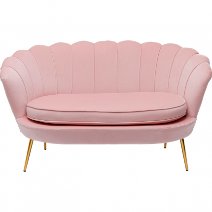 Sofa Water Lily 2-Seater pink velvet and gold Kare Design