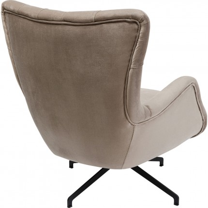 Swivel Armchair Bellissima velvet Beige Kare Design