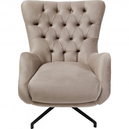 Swivel Armchair Bellissima velvet Beige Kare Design