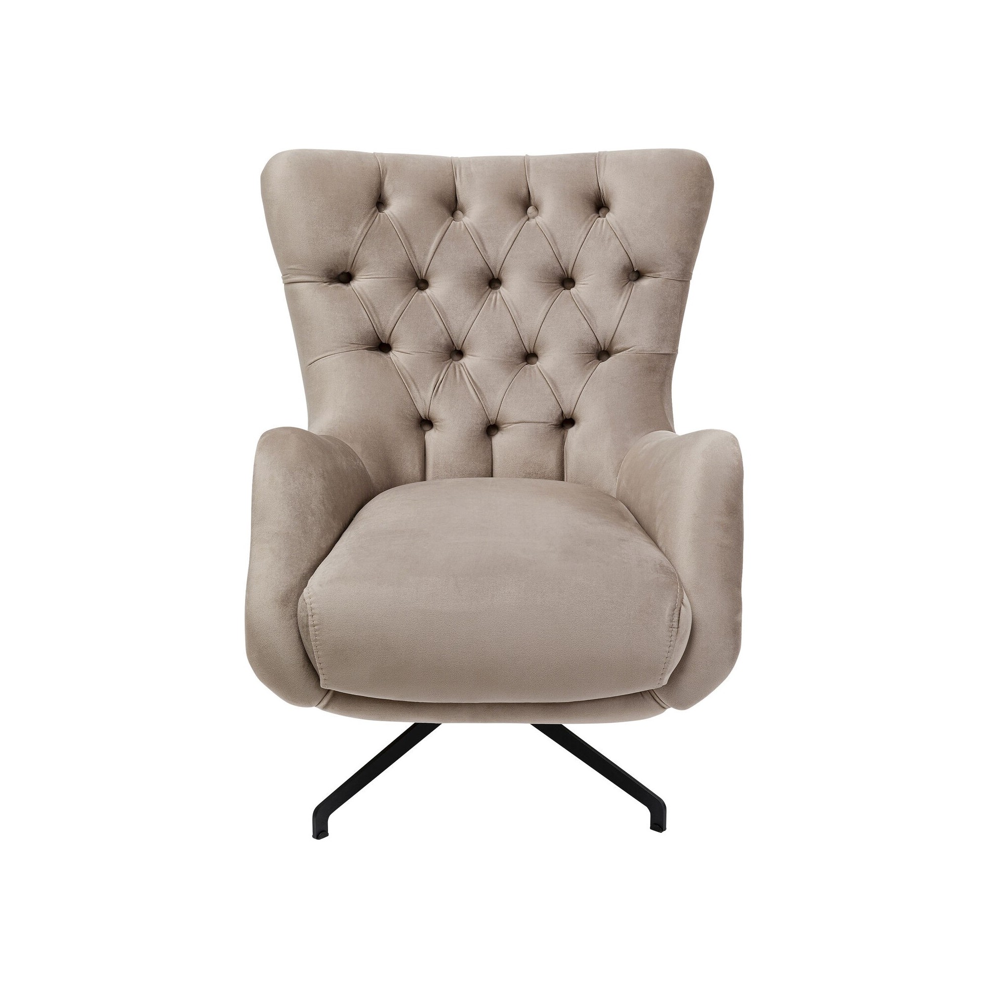 Fauteuil pivotant Bellissima velours  beige