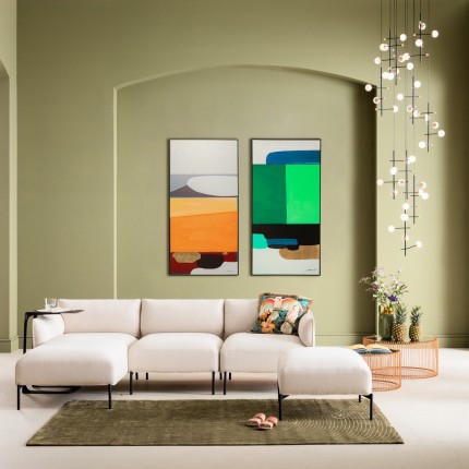 Framed Painting Abstract Shapes Green 73x143cm Kare Design