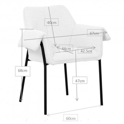 Chair with armrests Bess cream Kare Design