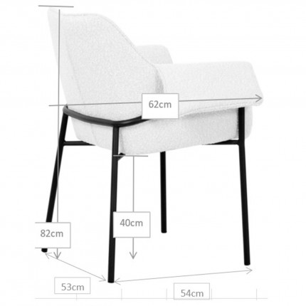 Chair with armrests Bess cream Kare Design