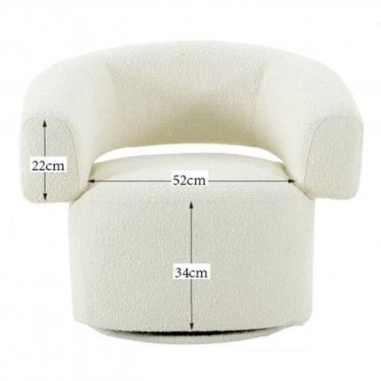 Swivel Armchair Maye Cream Kare Design