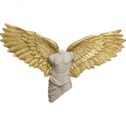 Wall Decoration man bust gold wings 124x71cm Kare Design