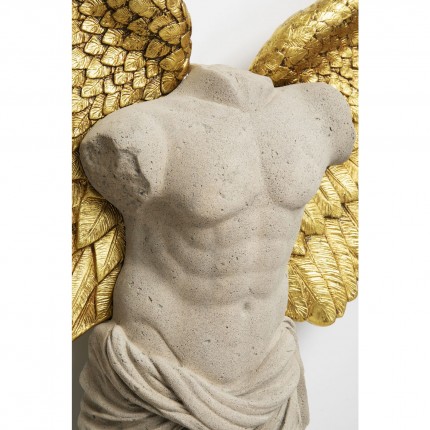 Wall Decoration man bust gold wings 124x71cm Kare Design