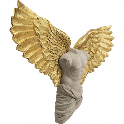 Wall Decoration man bust gold wings 124x71cm Kare Design