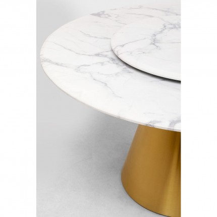 Table Lucia Ø135cm white and gold Kare Design