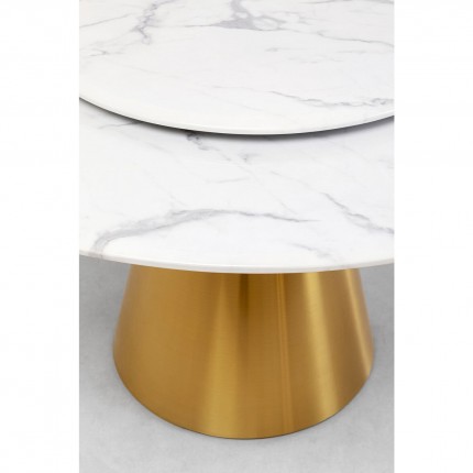 Table Lucia Ø135cm white and gold Kare Design