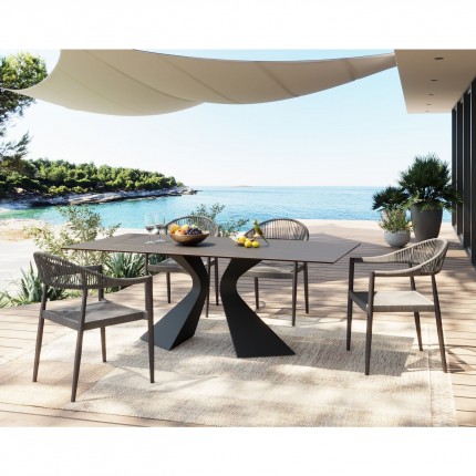 Table de jardin Gloria 180x90cm grès noir Kare Design