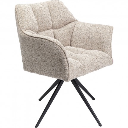 Swivel chair with armrests Thinktank cream Kare Design