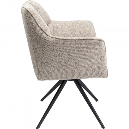 Swivel chair with armrests Thinktank cream Kare Design