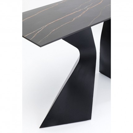 Console Gloria 140x45cm grès noir Kare Design