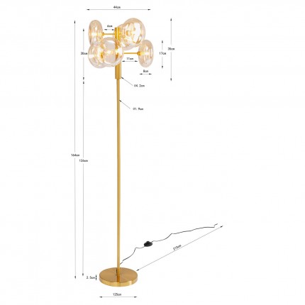 Floor Lamp Headlight 163cm gold Kare Design