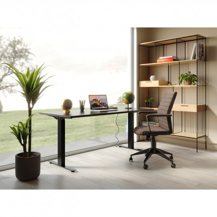 Chaise de bureau pivotante Labora marron foncé Kare Design