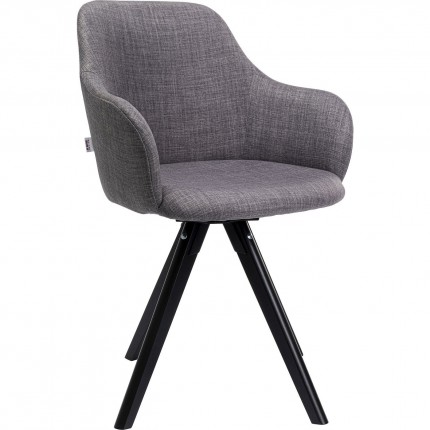 Swivel chair with armrests Lady grey Kare Design