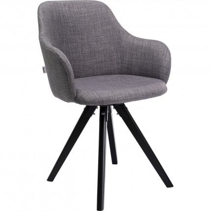 Swivel chair with armrests Lady grey Kare Design