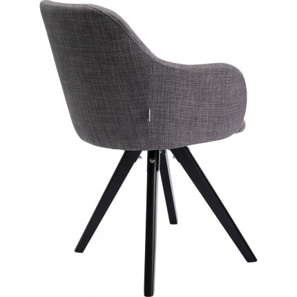 Swivel chair with armrests Lady grey Kare Design