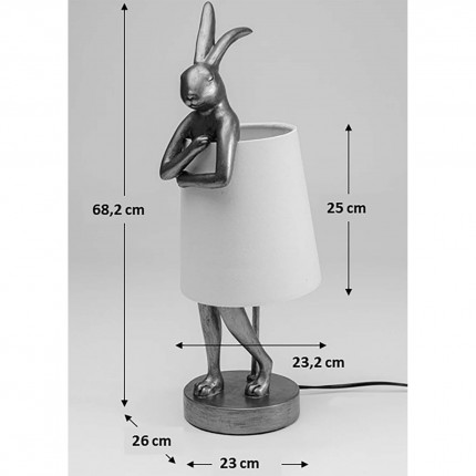 Lampe Animal lapin 68cm blanche et verte Kare Design