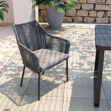 Outdoor Chair with Armrest Wave grey Kare Design