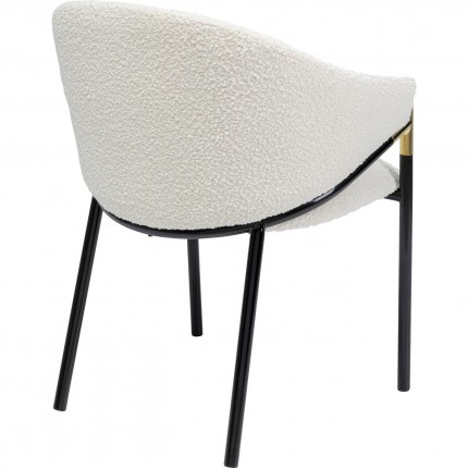 Chair with armrests Boulevard Boucle cream Kare Design